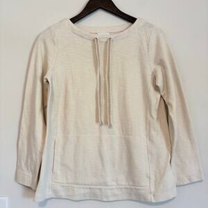 J.Jill pullover Sweater woman’s small Crew Neck Drawstring Kangaroo Pocket